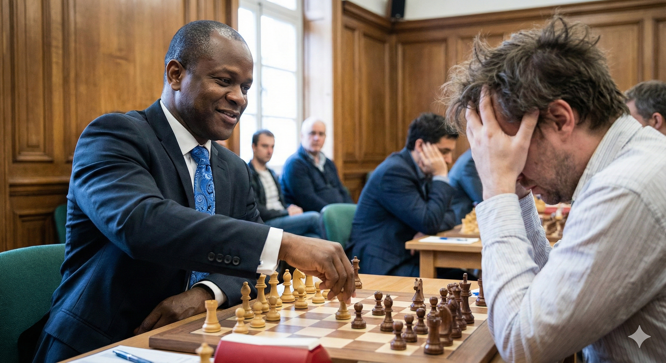 black grandmaster chess player